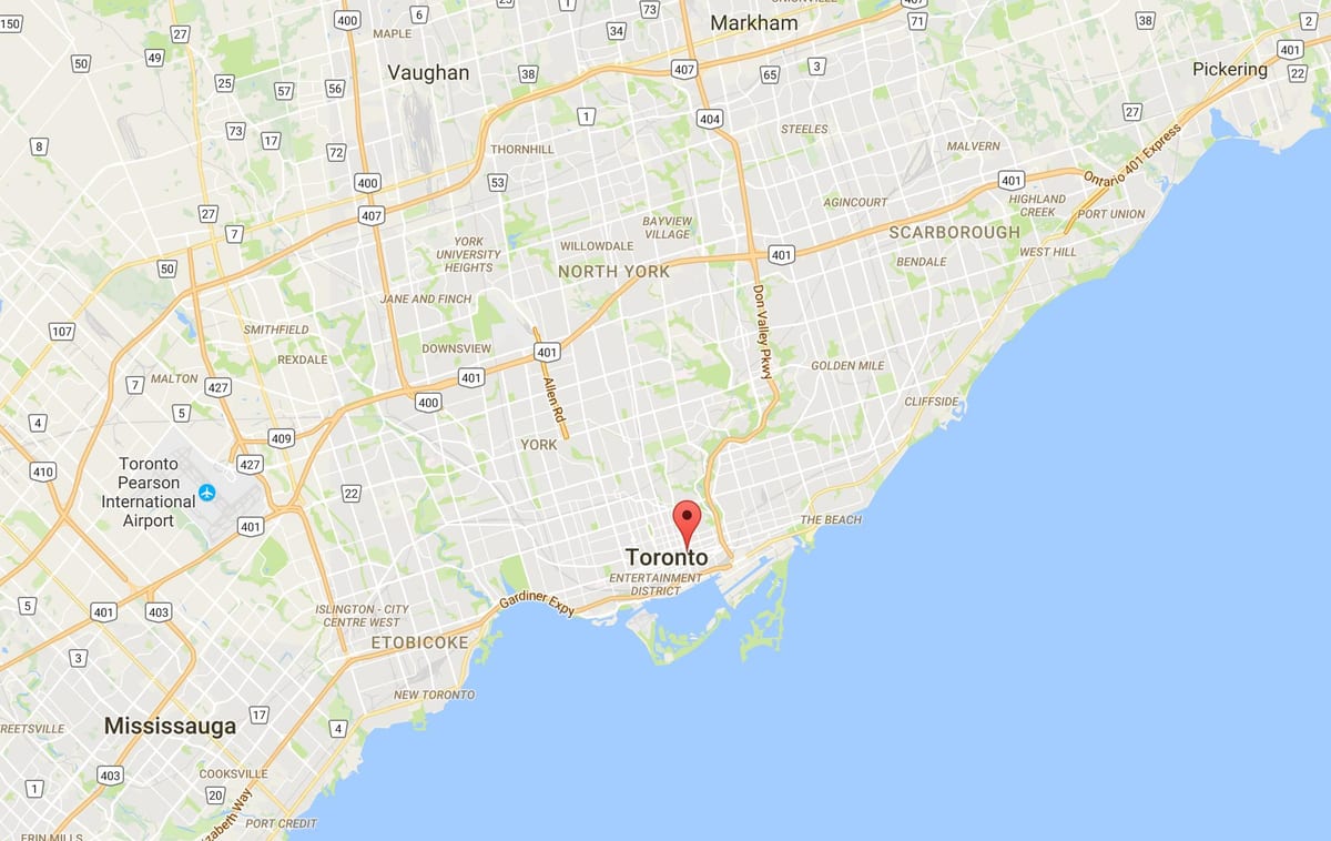 Kat jeyografik nan Bab panyòl Pak distri Toronto