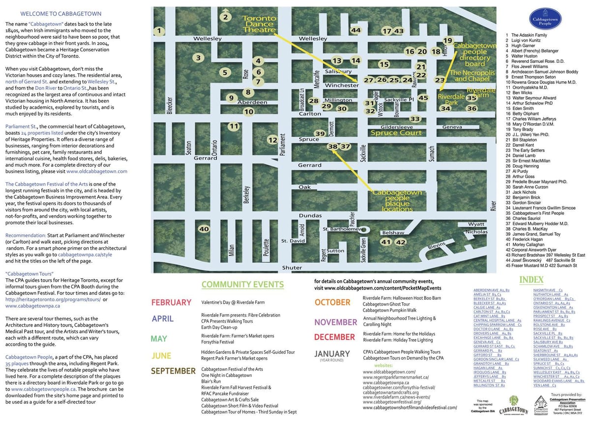 Kat jeyografik nan Cabbagetown evènman Toronto