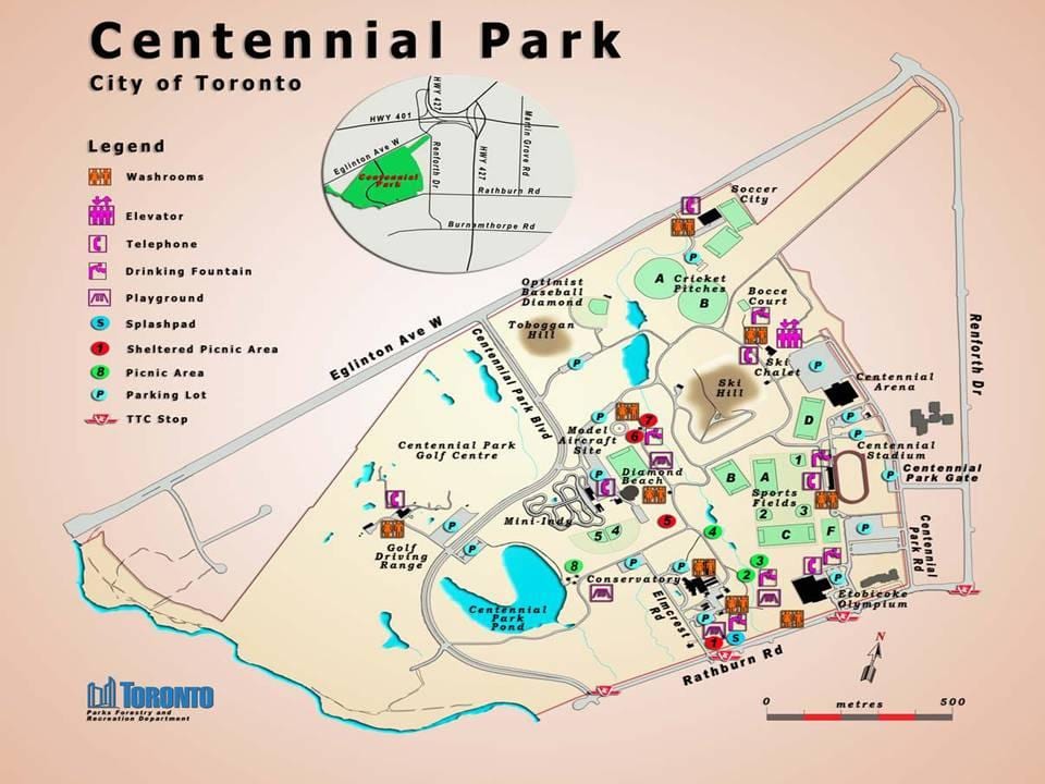 Kat jeyografik nan Centennial Pak lakòz efè tèmik Toronto