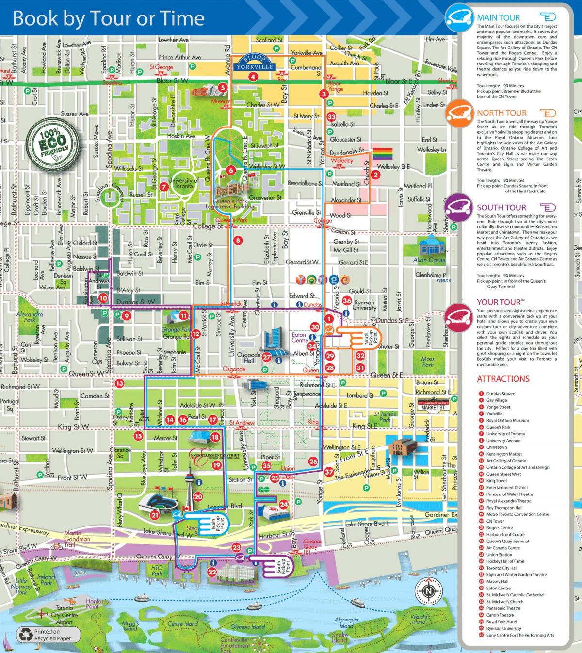 Kat jeyografik nan Ekolojik taksi tours Toronto