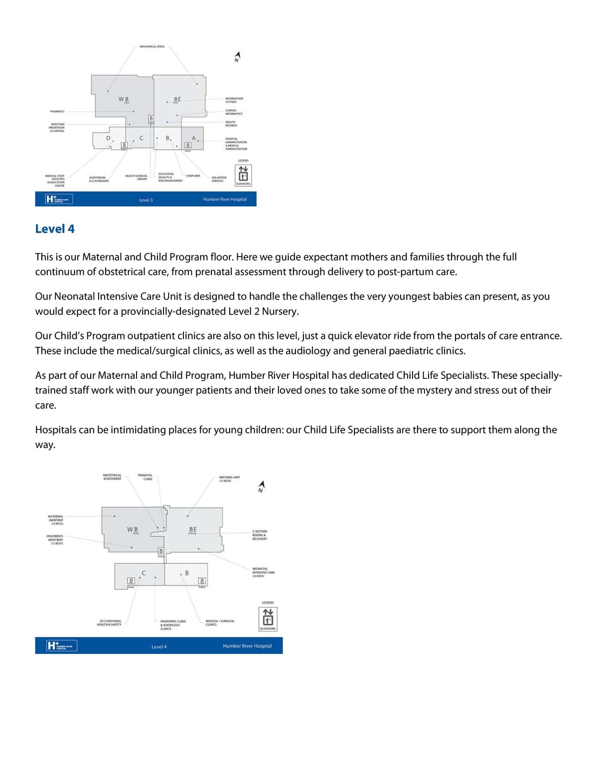 Kat jeyografik nan Humber larivyè Lefrat Lopital nivo 4