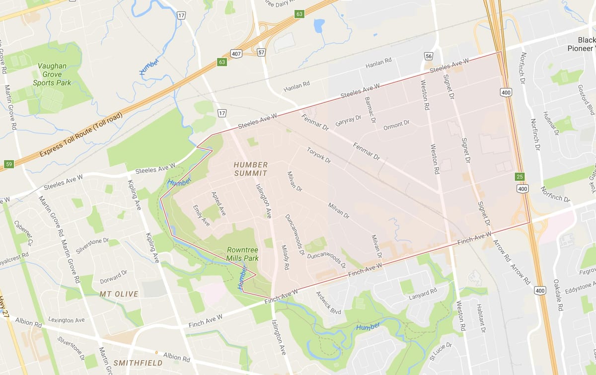 Kat jeyografik nan Humber Somè katye Toronto