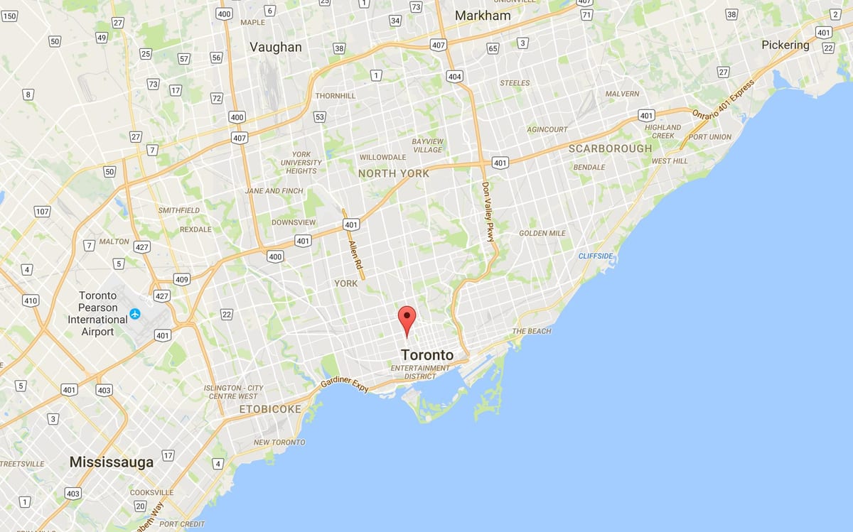 Kat jeyografik nan inivèsite nan Toronto lakou lekòl la