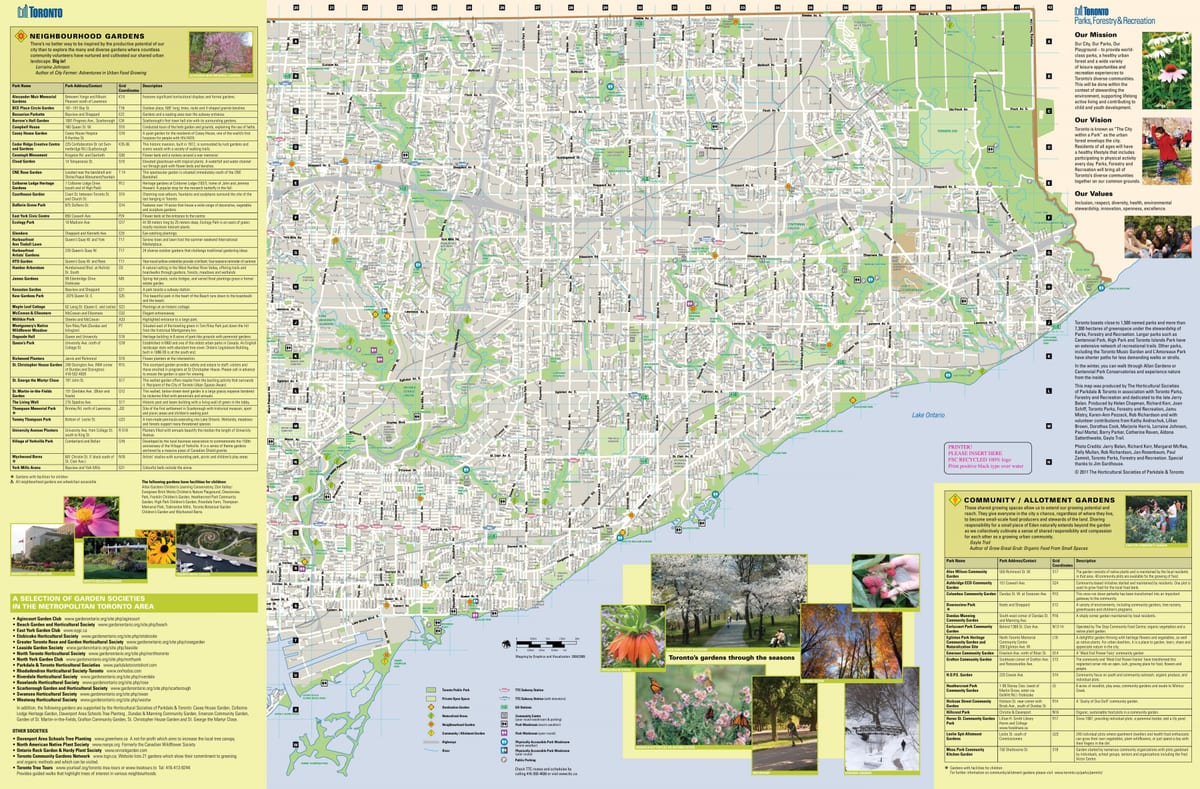 Kat jeyografik nan jaden Toronto bò solèy leve
