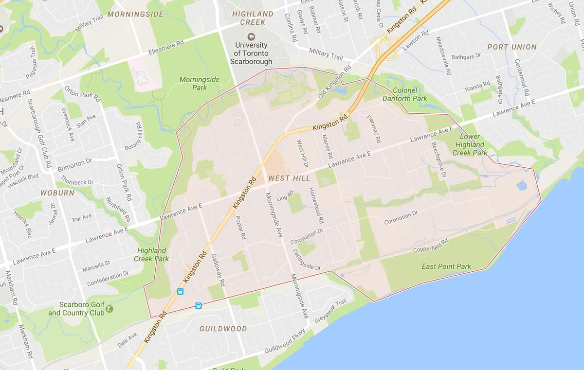 Kat jeyografik la nan Lwès ti Mòn nan yon katye Toronto