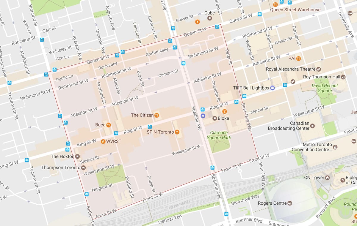 Kat jeyografik nan Mòd Distri katye Toronto