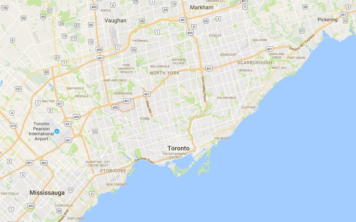 Kat jeyografik nan Erab Fèy distri Toronto