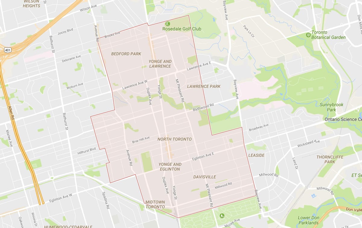Kat jeyografik ki nan Nò katye Toronto