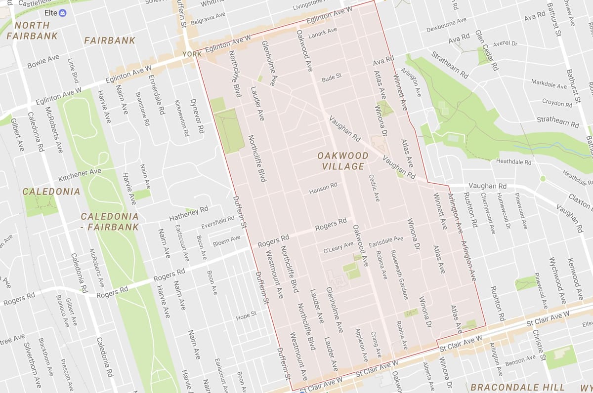 Kat jeyografik nan Oakwood–Vaughan katye Toronto