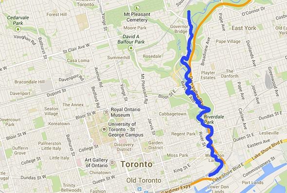 Kat jeyografik nan Don larivyè lefrat Toronto