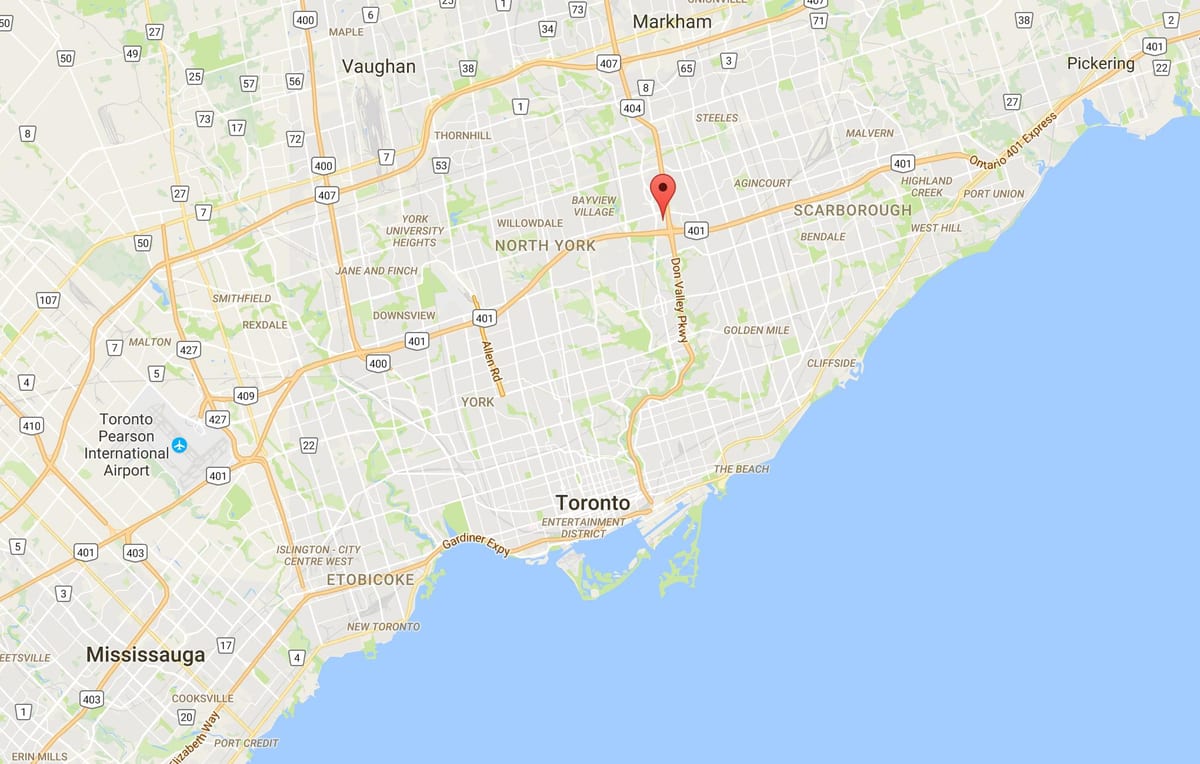 Kat jeyografik nan Parkway Forè distri Toronto