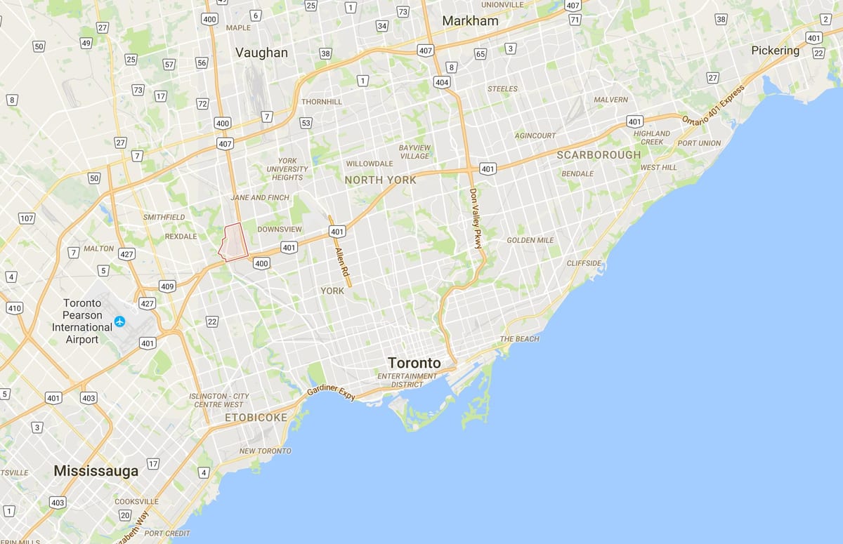 Kat jeyografik nan Pelmo Park – Humberlea distri Toronto