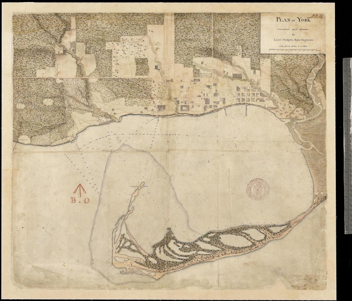 Kat jeyografik nan peyi York Toronto a premye centure 1787-1884