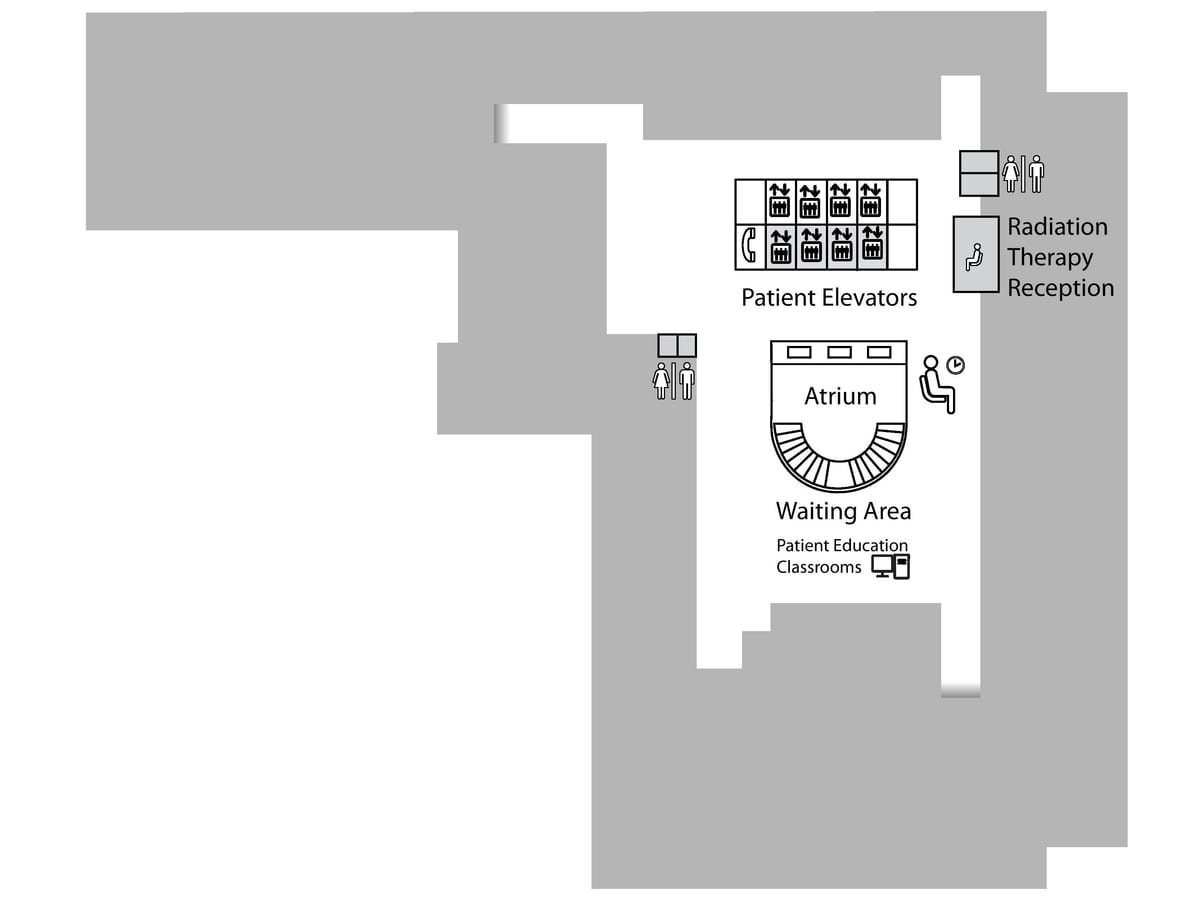 Kat jeyografik nan Princess Margaret Kansè Sant Toronto 1st etaj ki Anba la a (B1)
