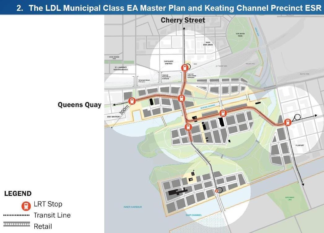 Kat jeyografik nan Projets Lès Lamè East Bayfront Toronto