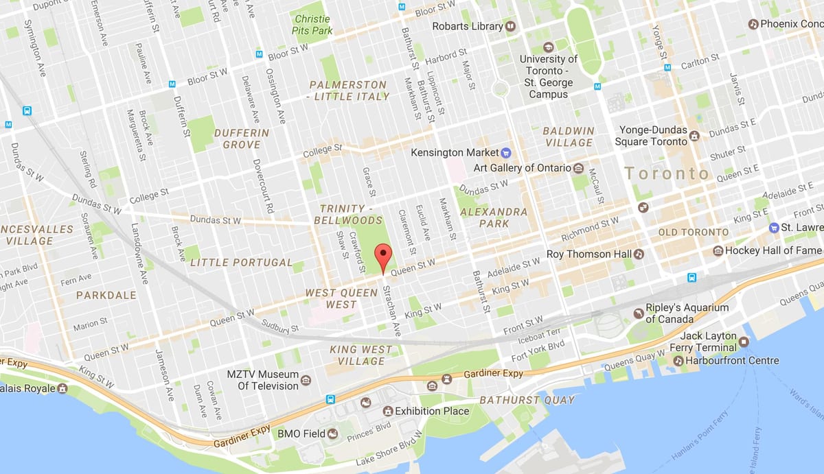 Kat jeyografik nan Rèn Street West katye Toronto