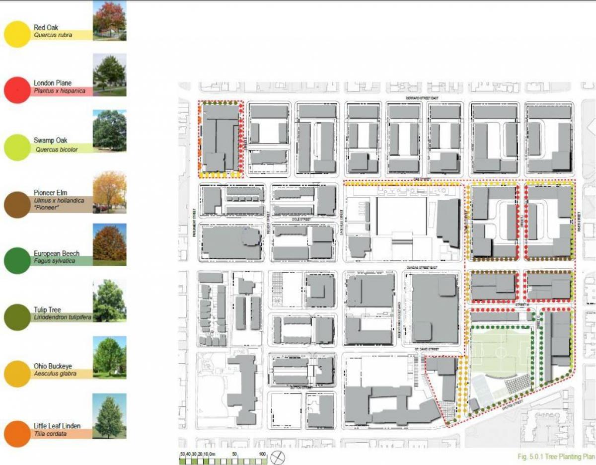Kat jeyografik nan plan Revitalizasyon Park Regent Toronto faz 3