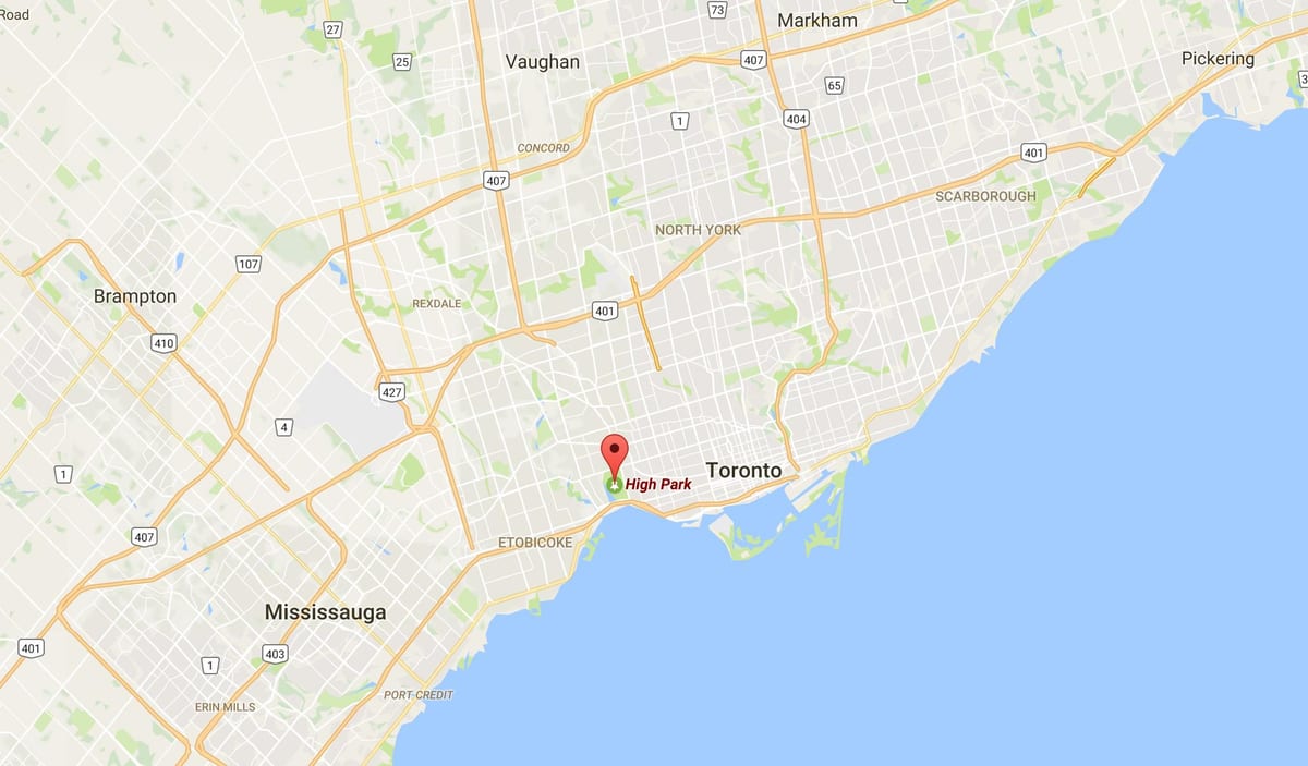 Kat jeyografik nan Segondè Pak distri Toronto