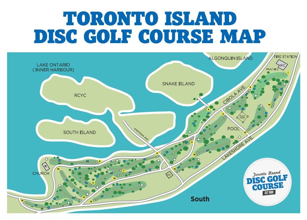 Kat jeyografik nan Toronto Islands gòlf kou Toronto