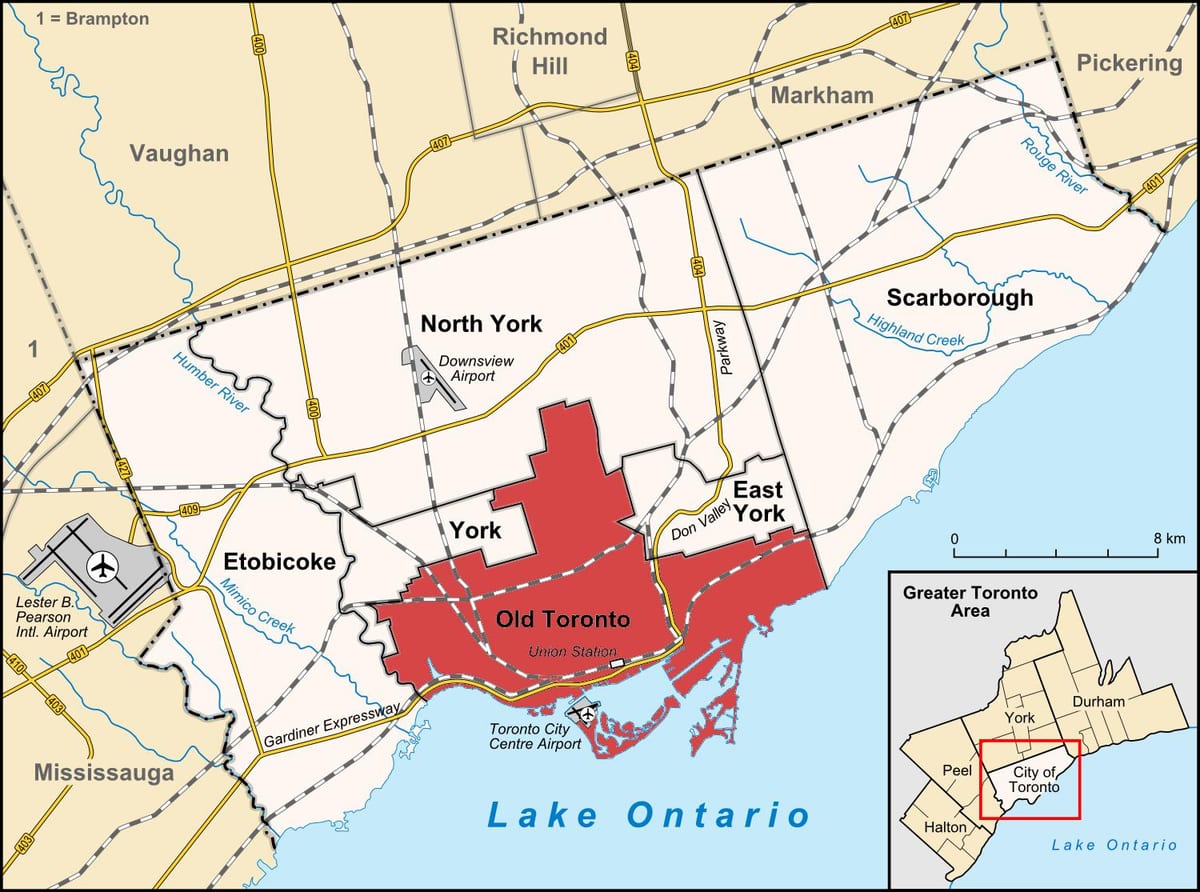 Kat jeyografik nan zòn Toronto