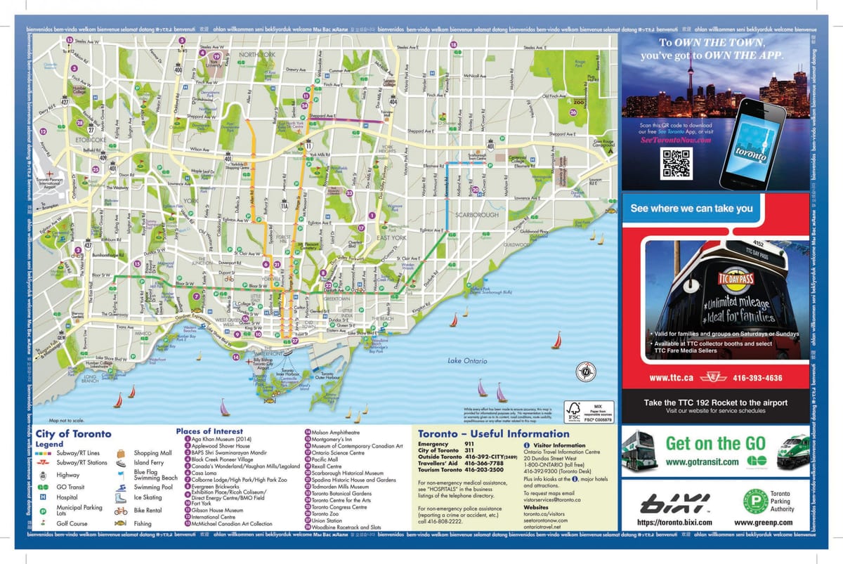 Kat jeyografik nan touris Toronto