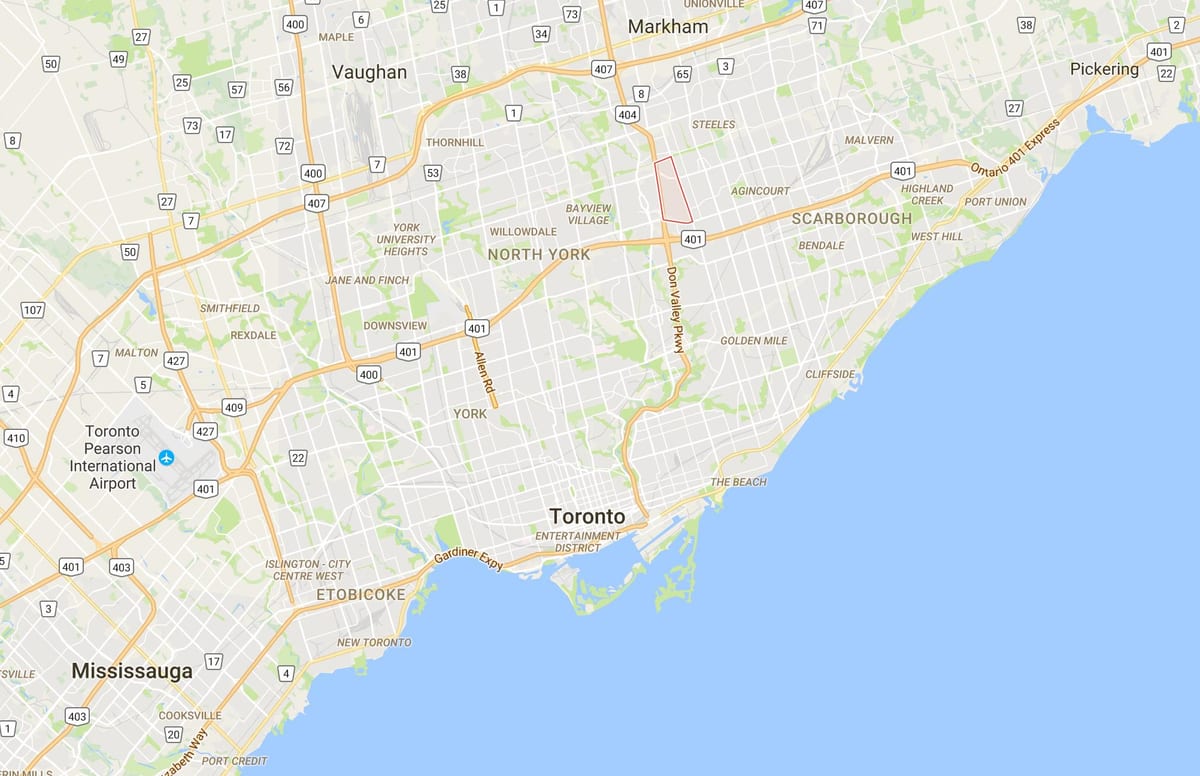 Kat jeyografik nan View Bèl distri Toronto