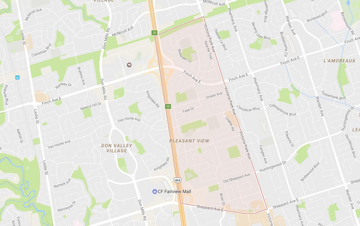 Kat jeyografik nan View Bèl nan yon katye Toronto