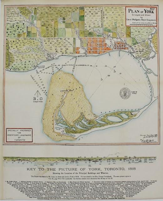 Kat jeyografik nan York Toronto 1787-1884 cartoony vèsyon