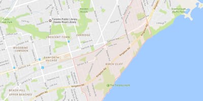 Kat jeyografik nan Birch Falèz katye Toronto