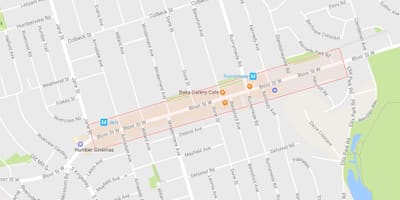 Kat jeyografik nan Bloor Lwès Vilaj katye Toronto
