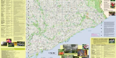 Kat jeyografik nan jaden Toronto bò solèy leve