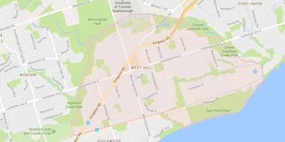 Kat jeyografik la nan Lwès ti Mòn nan yon katye Toronto