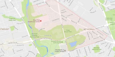 Kat jeyografik nan Mòn Dennis katye Toronto