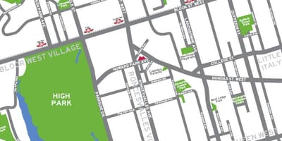 Kat jeyografik nan Segondè pak Toronto apèsi sou lekòl la