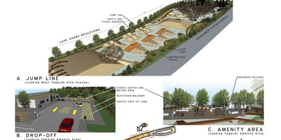 Kat jeyografik nan Sunnyside bisiklèt park Toronto so liy