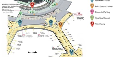 Kat jeyografik nan Toronto Pearson ayewopò entènasyonal arive tèminal