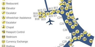 Kat jeyografik nan Toronto Pearson tèminal ayewopò 3
