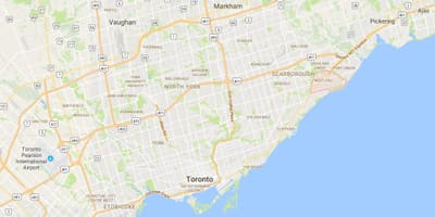 Kat jeyografik la nan Lwès Mòn distri Toronto